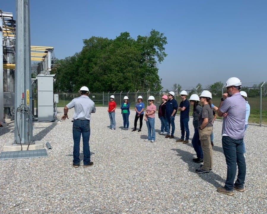 Guardian Skills instructor leading a training session at a substation